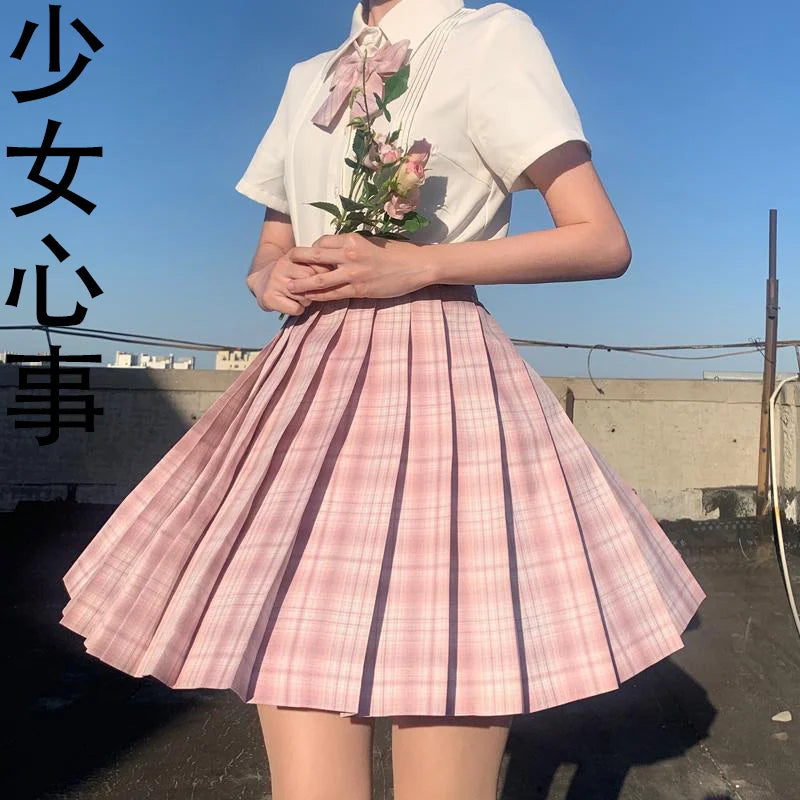 Hohe Taille Weiß Rosa Kawaii Harajuku Goth Y2k Rock