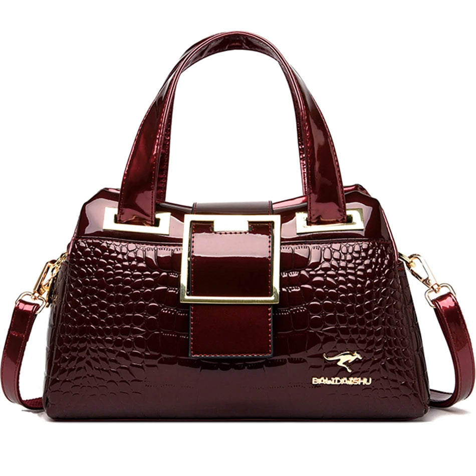 Luxus Handtaschen Frauen Taschen Designer Krokodil Muster Damen Boston Schulter Tasche Hohe Qualität