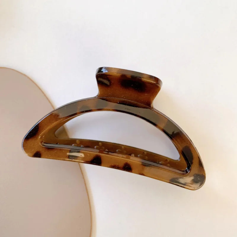 New Bilandi Elegant Leopard Print Resin Grab Clip