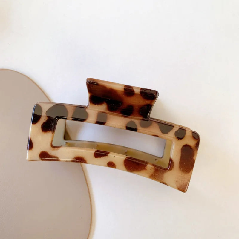 New Bilandi Elegant Leopard Print Resin Grab Clip