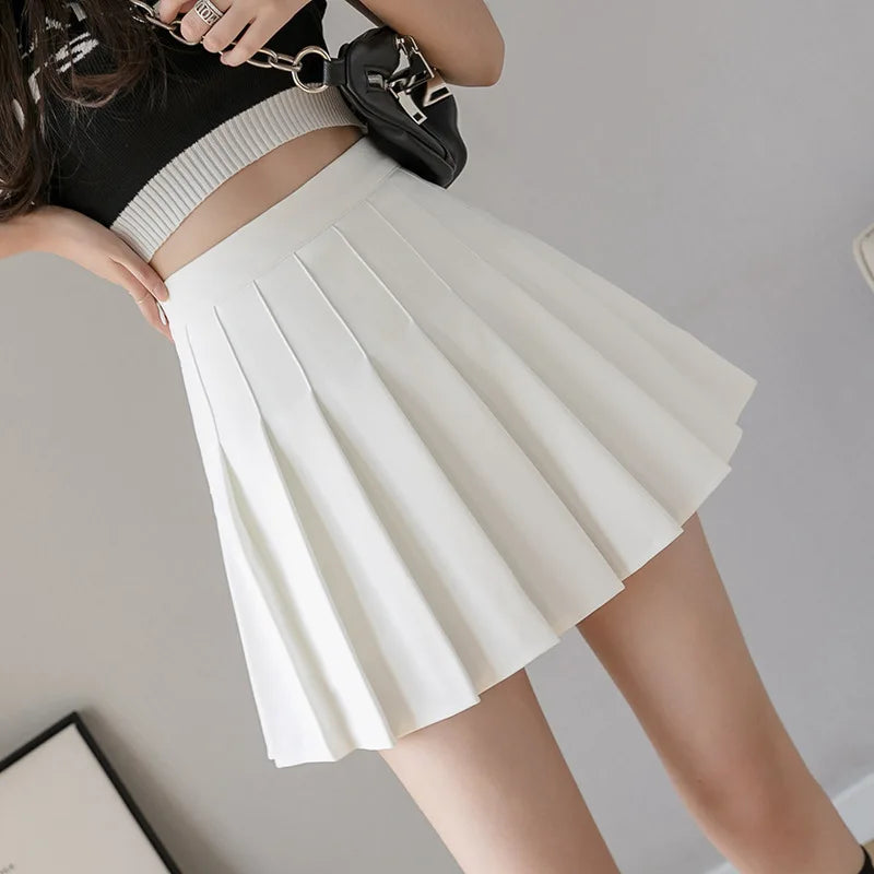 Hohe Taille Weiß Rosa Kawaii Harajuku Goth Y2k Rock