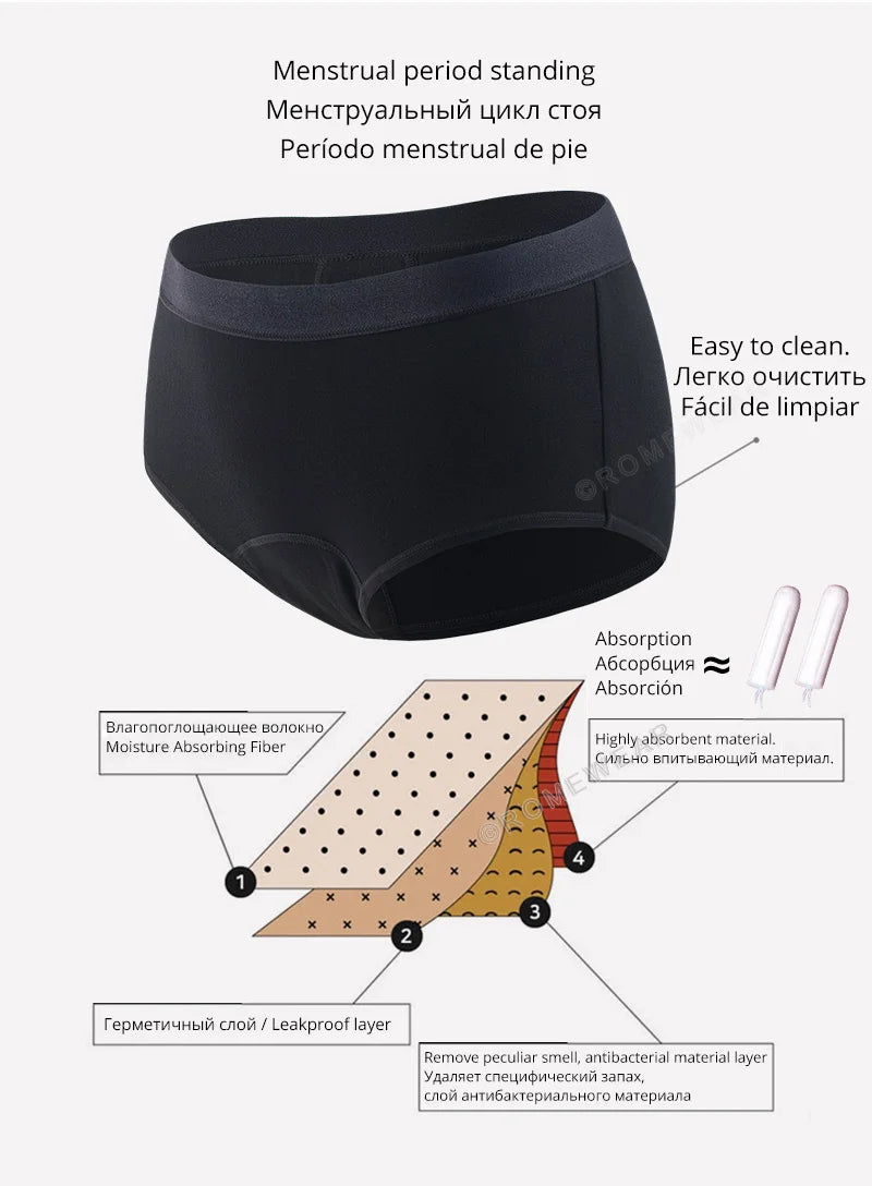 Women Period Cycle Viscose Bamboo Cotton Panties