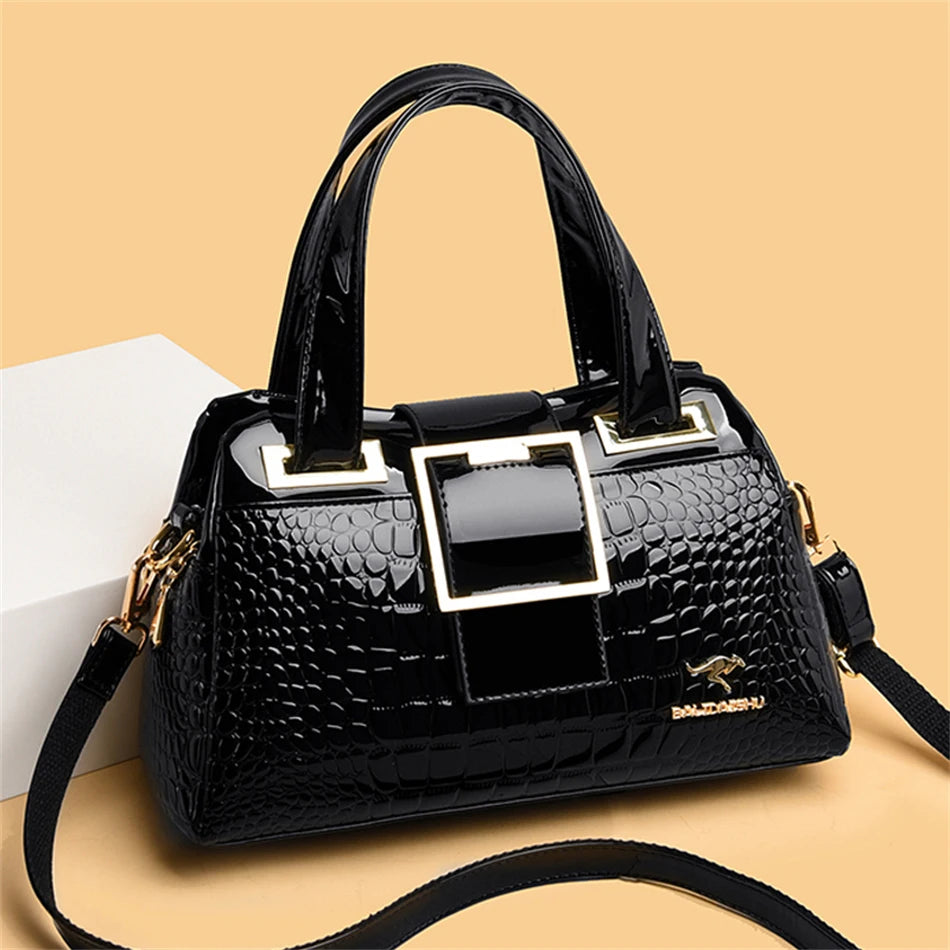 Luxus Handtaschen Frauen Taschen Designer Krokodil Muster Damen Boston Schulter Tasche Hohe Qualität