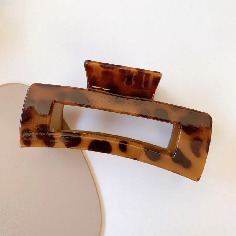 New Bilandi Elegant Leopard Print Resin Grab Clip