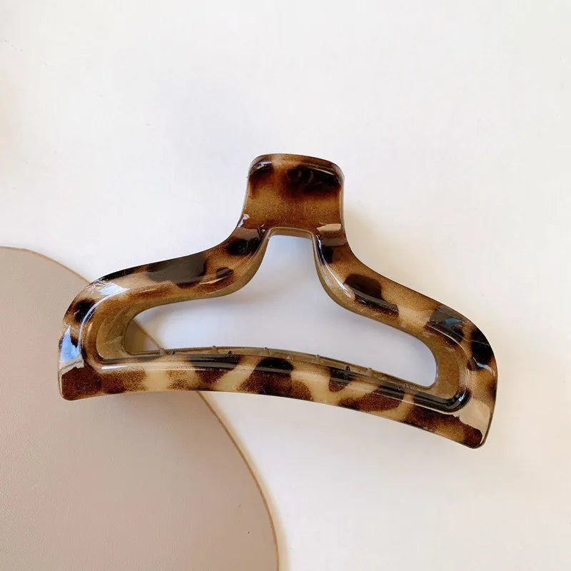 New Bilandi Elegant Leopard Print Resin Grab Clip
