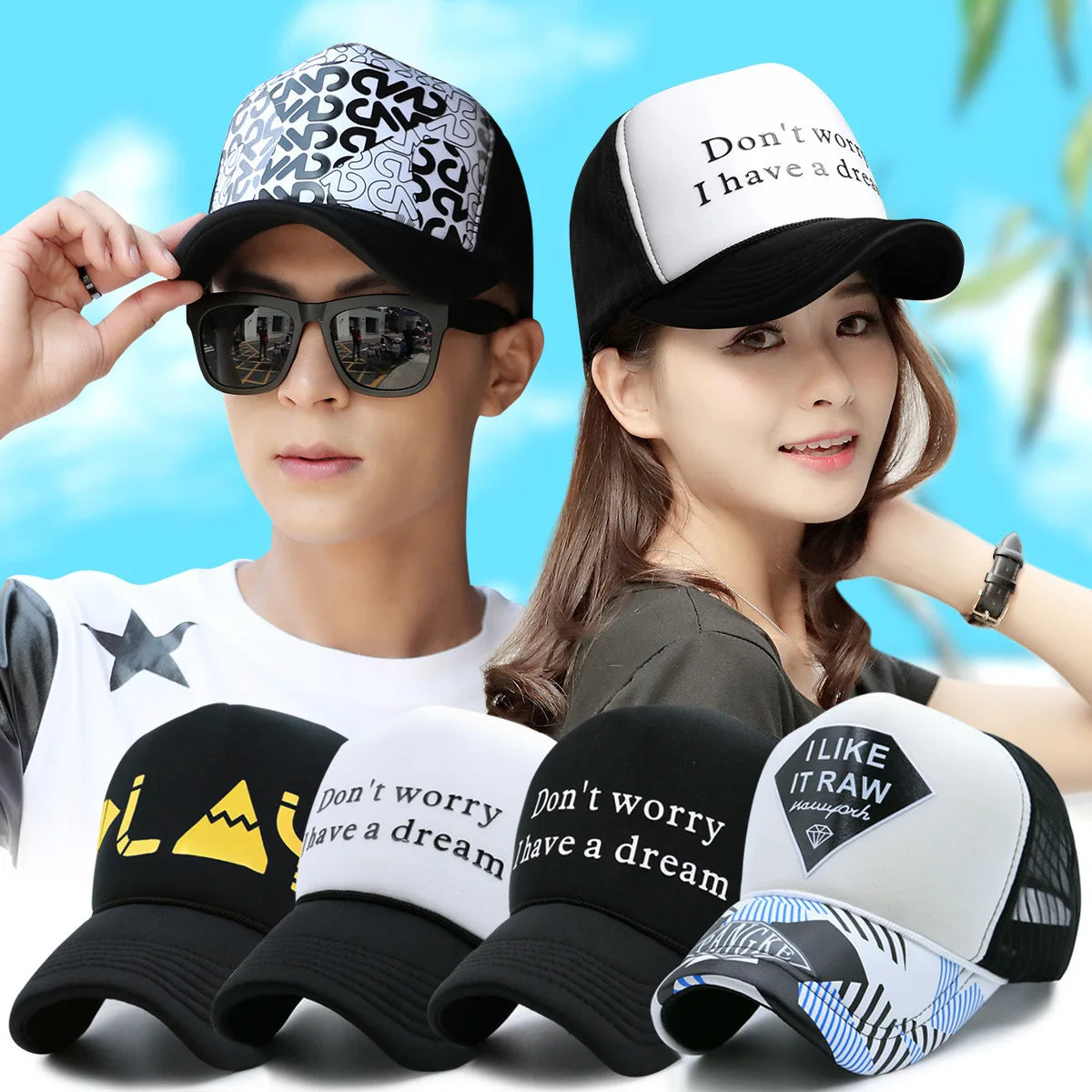 60 Colors Adult Summer Mesh Trucker Caps