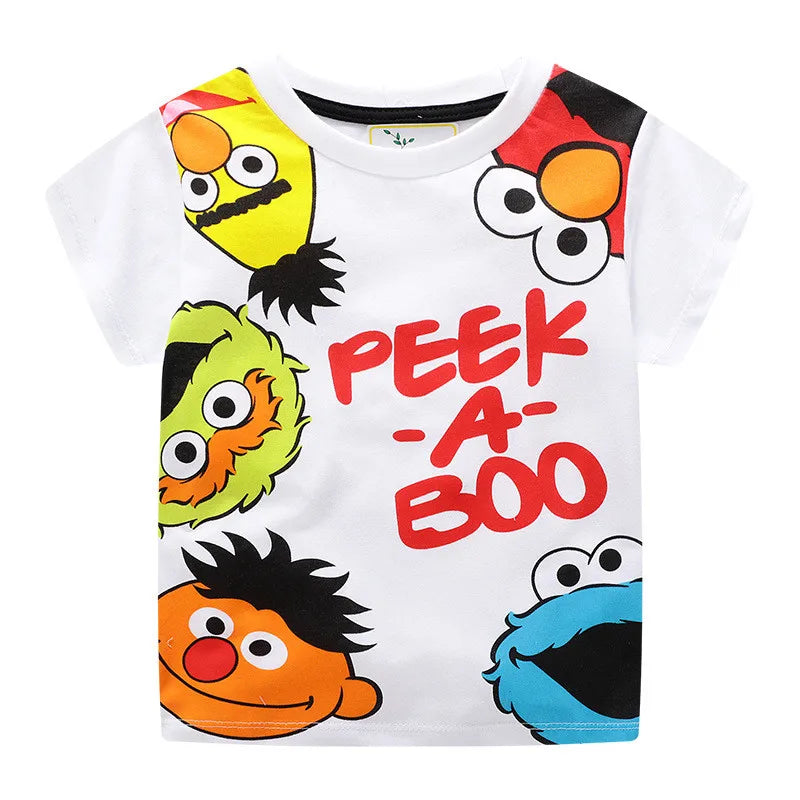 Summer Kids Short Sleeve Cartoon T shirt