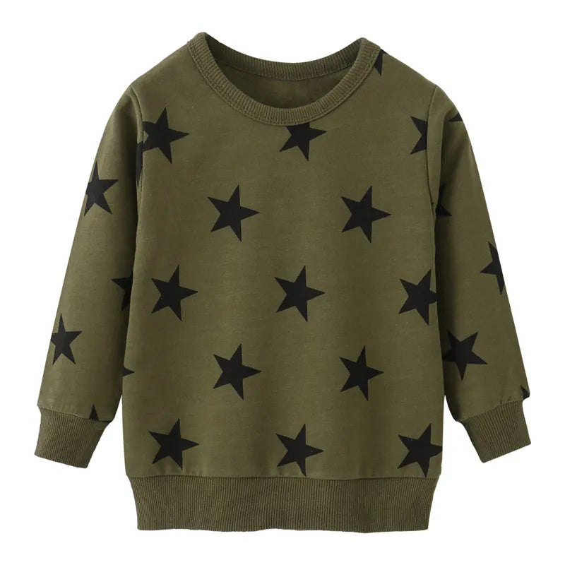 New Long Sleeve Stars Print Boys Sweatshirts