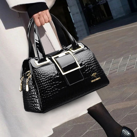 Luxus Handtaschen Frauen Taschen Designer Krokodil Muster Damen Boston Schulter Tasche Hohe Qualität