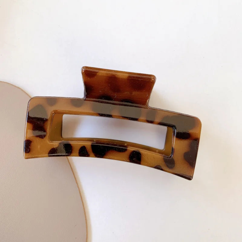 New Bilandi Elegant Leopard Print Resin Grab Clip