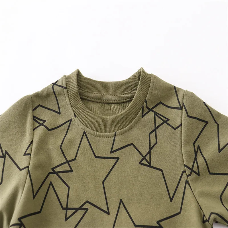 New Long Sleeve Stars Print Boys Sweatshirts