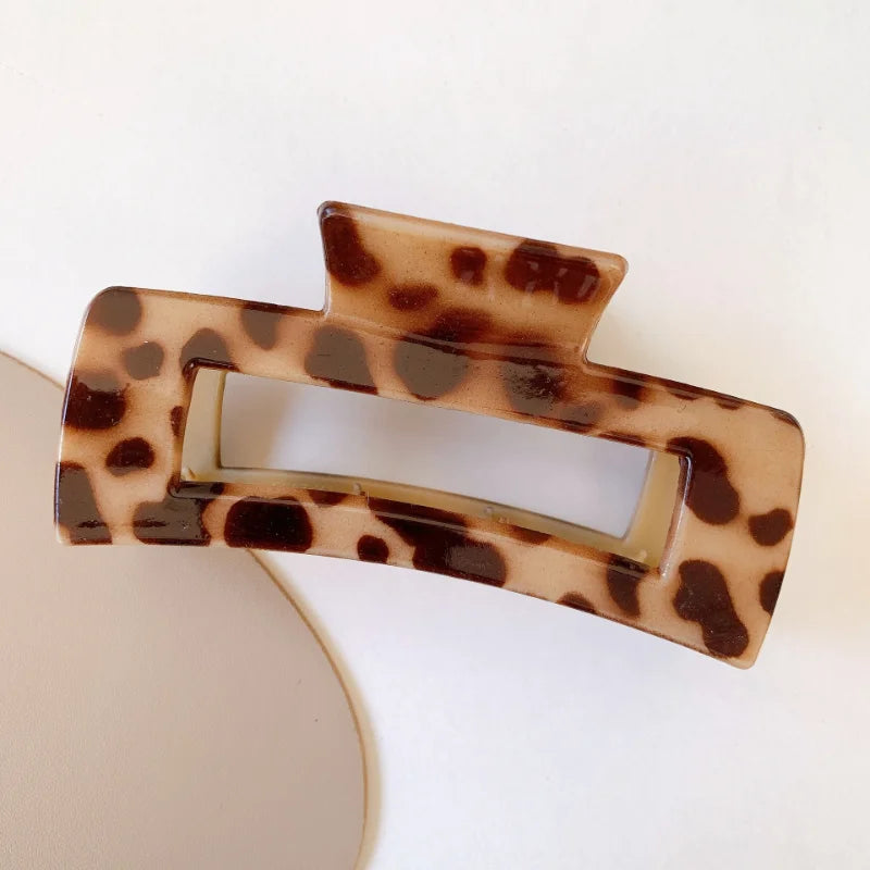 New Bilandi Elegant Leopard Print Resin Grab Clip