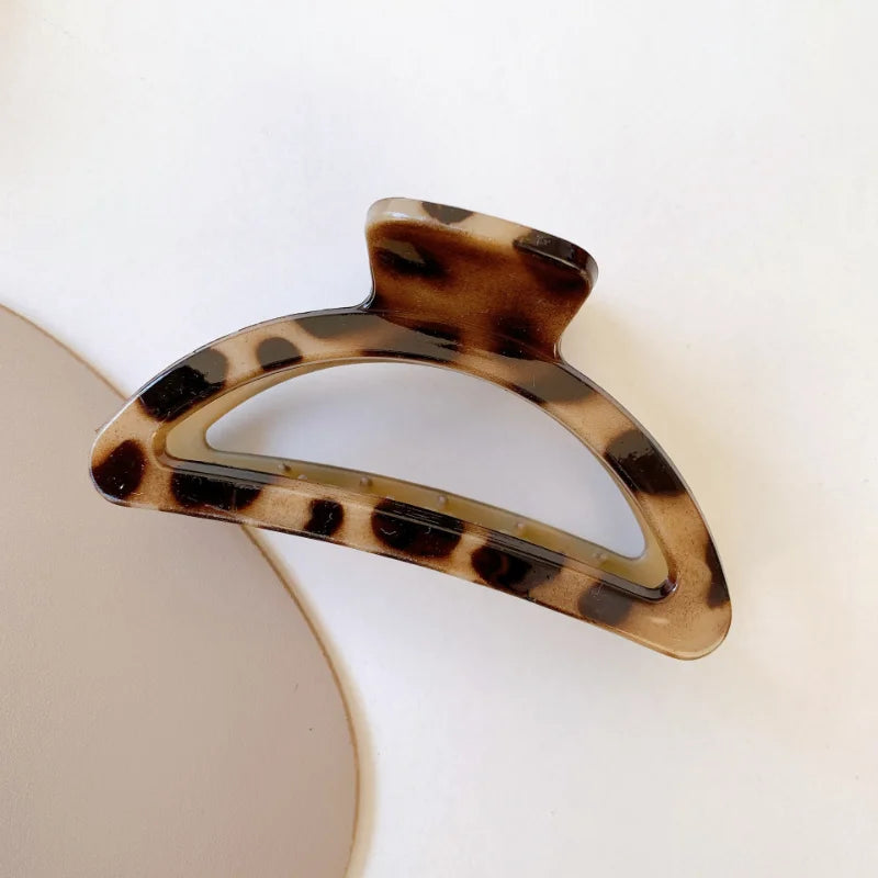 New Bilandi Elegant Leopard Print Resin Grab Clip