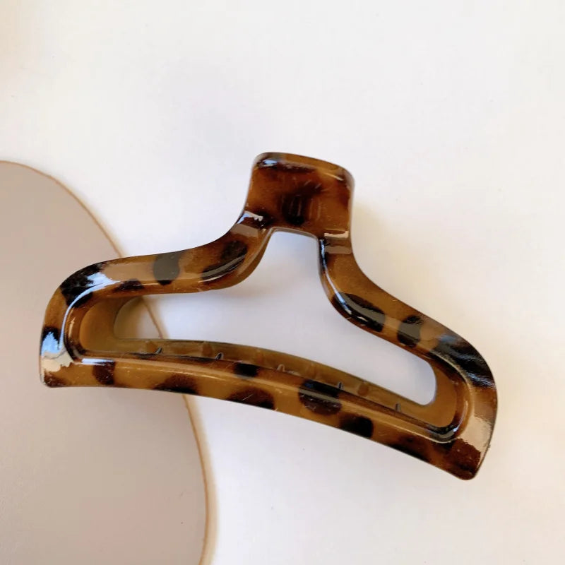 New Bilandi Elegant Leopard Print Resin Grab Clip