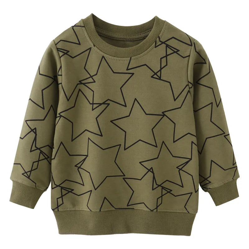 New Long Sleeve Stars Print Boys Sweatshirts