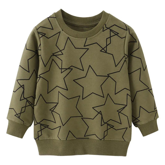 New Long Sleeve Stars Print Boys Sweatshirts