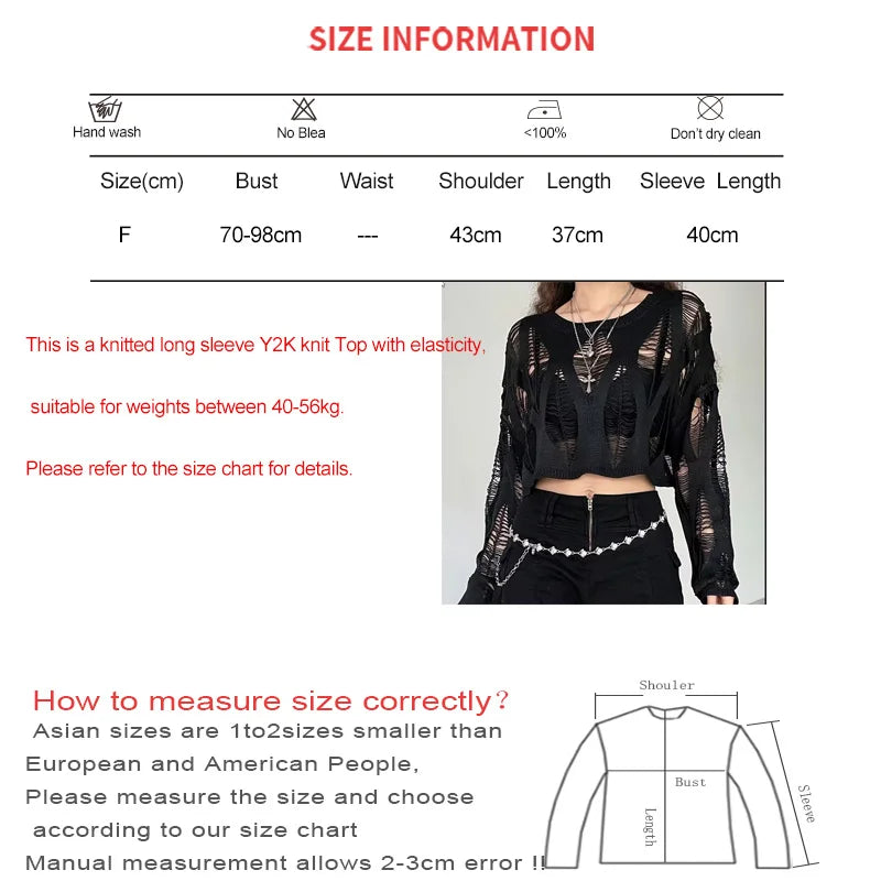 Hollow Out Batwing Sleeve Knitted Tops