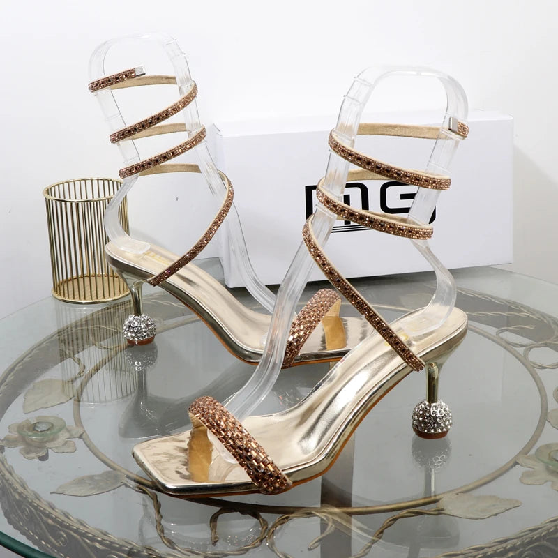Neue offene Rom-Sandalen mit Strass-Feen-Fußriemen