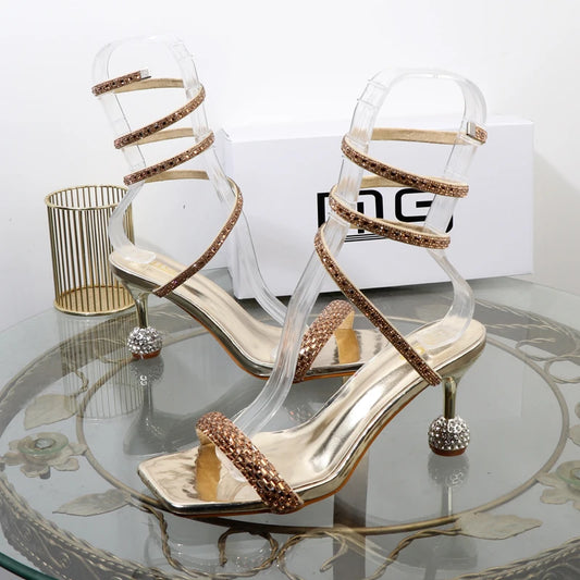 Neue offene Rom-Sandalen mit Strass-Feen-Fußriemen