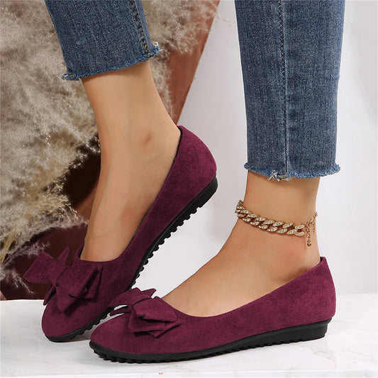 Autumn Casual Fashion Round Toe Flat Solid Color Shoes