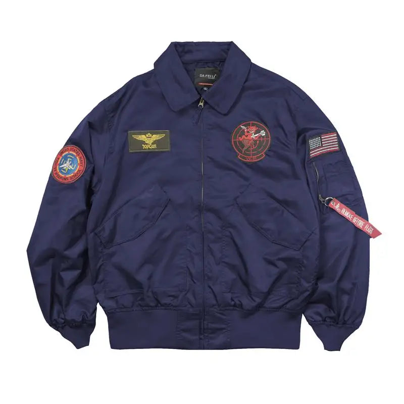 Neuer dünner Bomber-Piloten-Flugmantel im Militärstil