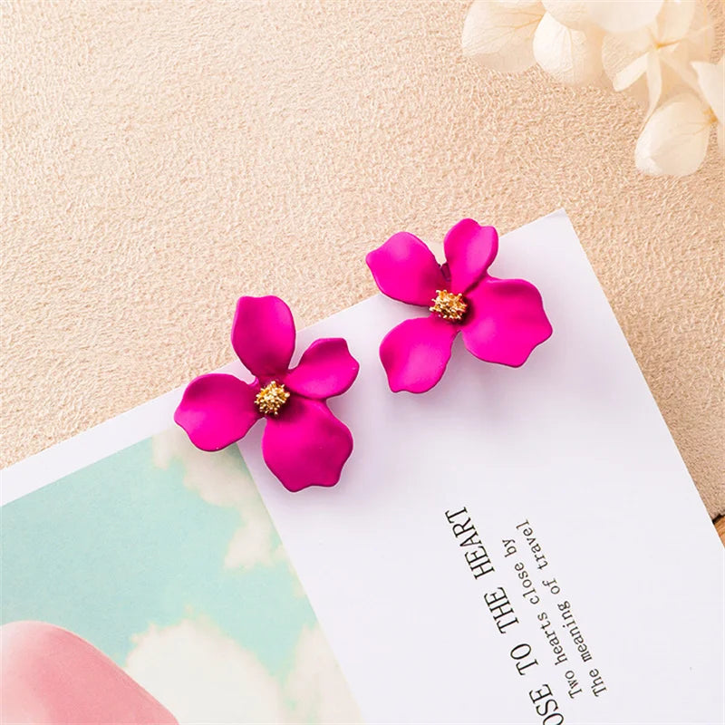 Women Double-layers Floral Dangle Earrings