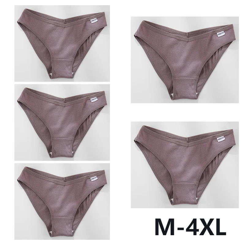 Women Sexy V Waist Plus Size Briefs Low-Rise Comfortable Lingerie