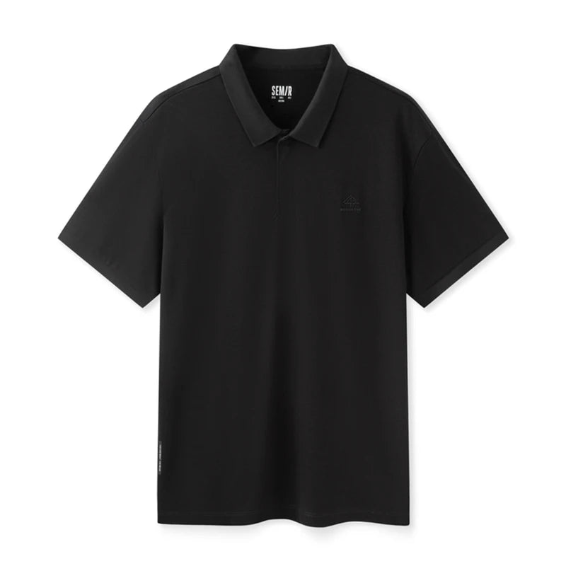 Semi Polo Shirt Herren, neues, schlichtes Pendler-Oberteil aus weicher Baumwolle mit halbem Reißverschluss