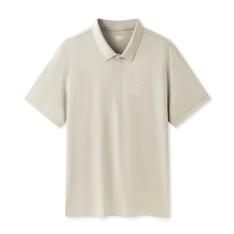 Semi Polo Shirt Herren, neues, schlichtes Pendler-Oberteil aus weicher Baumwolle mit halbem Reißverschluss