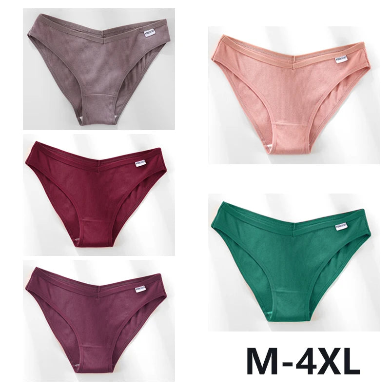 Women Sexy V Waist Plus Size Briefs Low-Rise Comfortable Lingerie