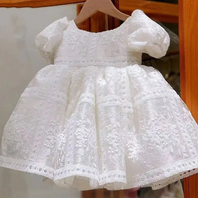 New Luxury Embroidery Flower Baby Girl Dress