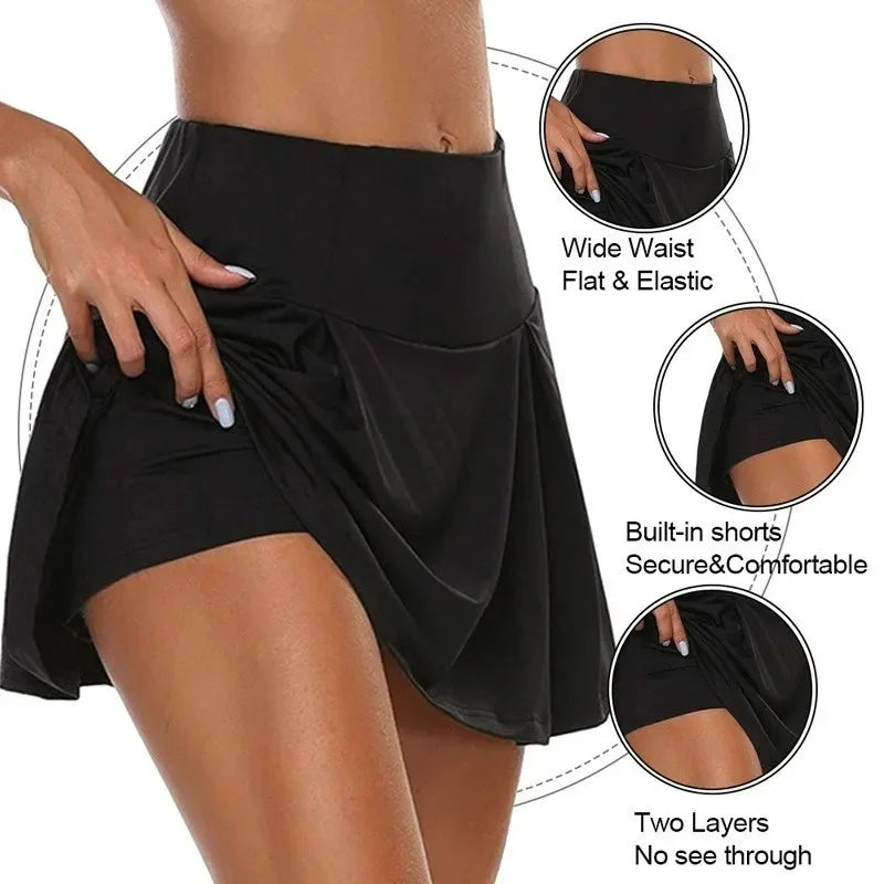 Women Skrits Above Knee Double-Layer Queen Printed Shorts