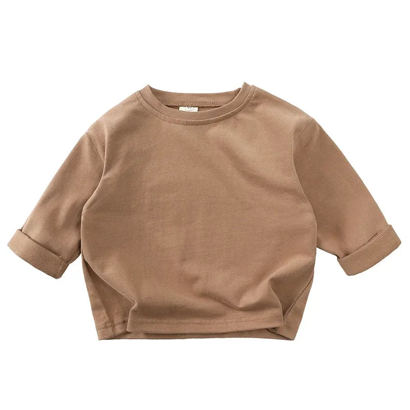 Autumn Kids Boy Solid Casual Long Sleeve Top