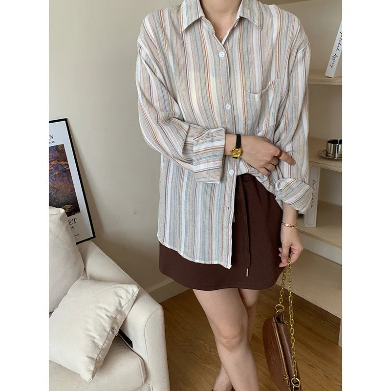 Women Elegant Blouses Vintage Loose Casual Tops