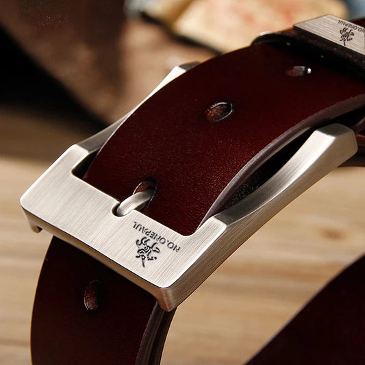 New Men's Cow Leather Luxury Strap Belts