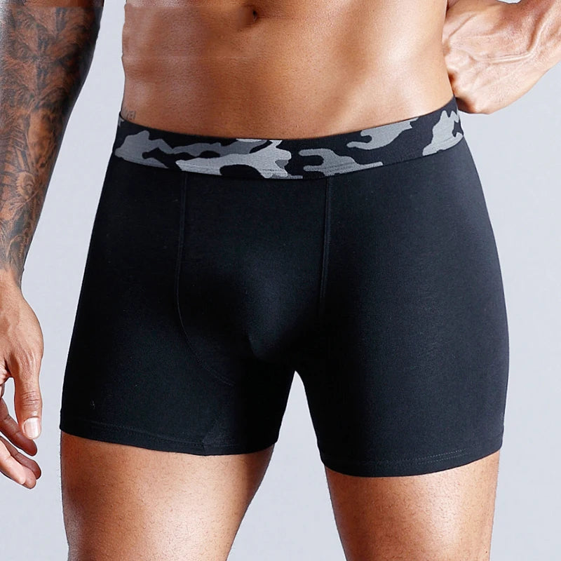 Baumwoll-Boxershorts mit Aufdruck für Herren