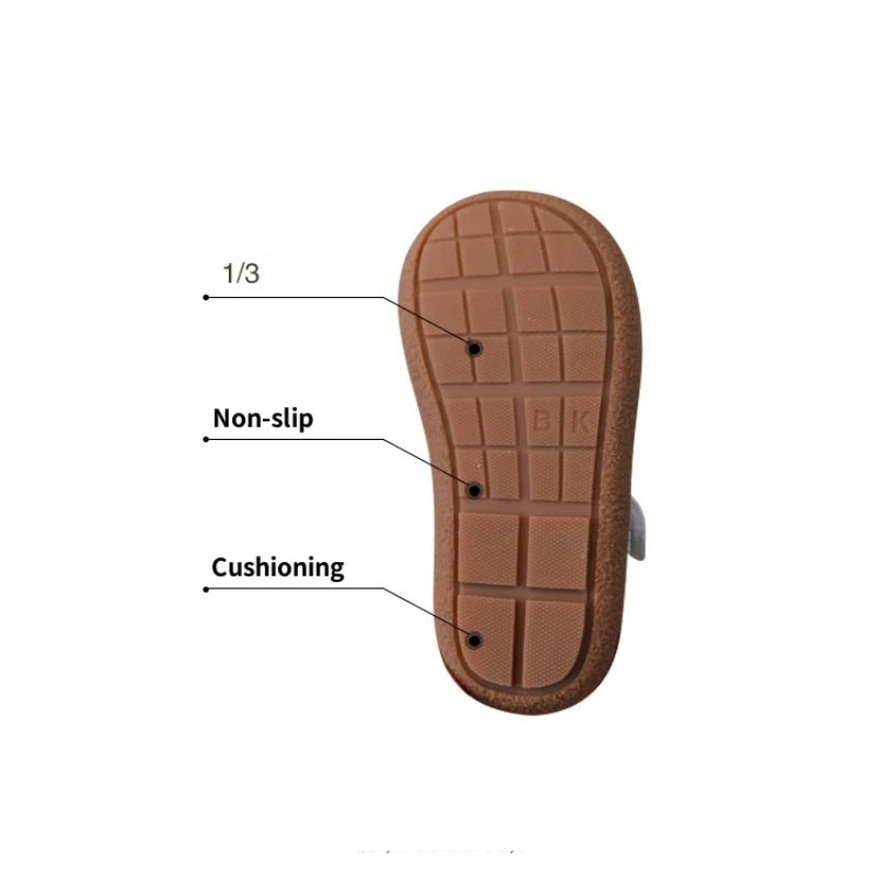 Girls Flats Non-slip soft sole Leather Shoes