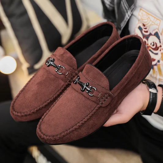 Lässige, bequeme Slip-On-Fahrschuhe aus Leder für Herren