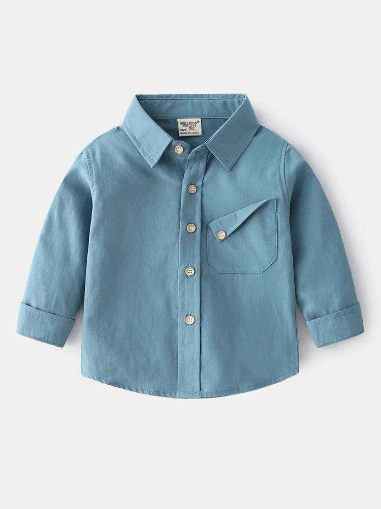 Autumn Fashion Candy-Colored Lapel Long Sleeve Thin Shirt