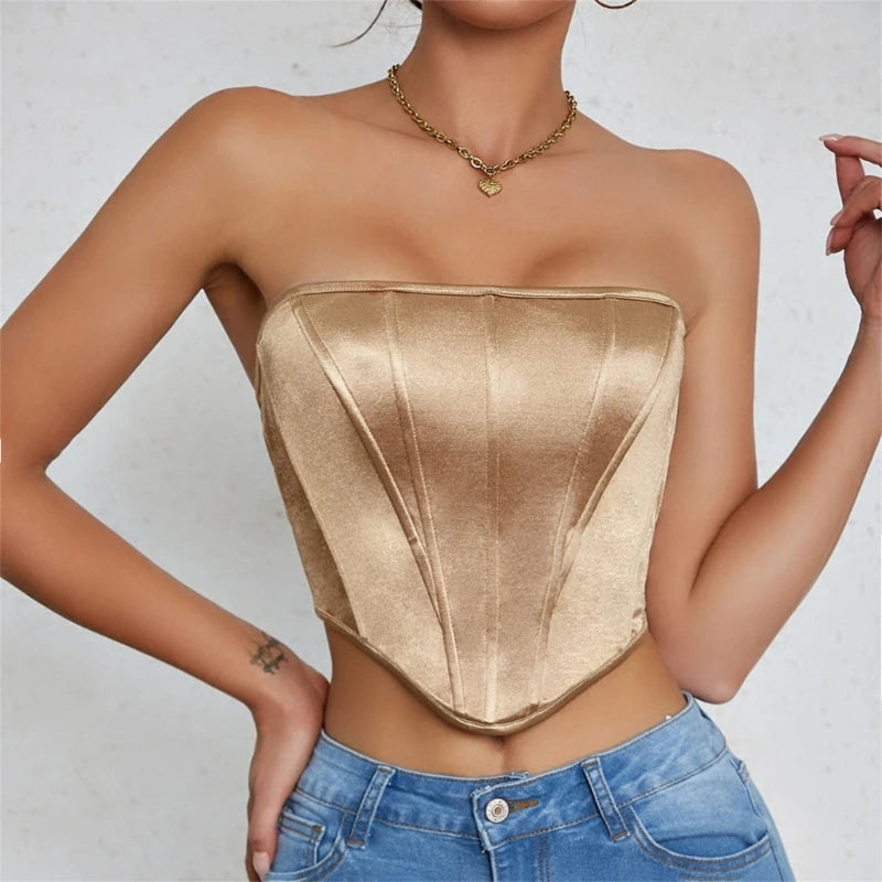 Bright Fishbone Corset Tops