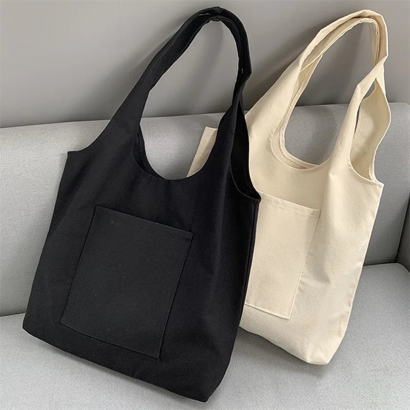 Environmental Storage Reusable Canvas Shoulder Tote Bag School Bags Girl Christmas Gift
