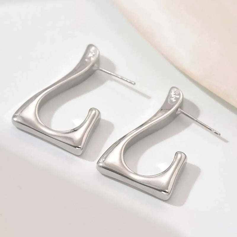 New Fashion Metal Geometric Smooth Chunky Drop Earring
