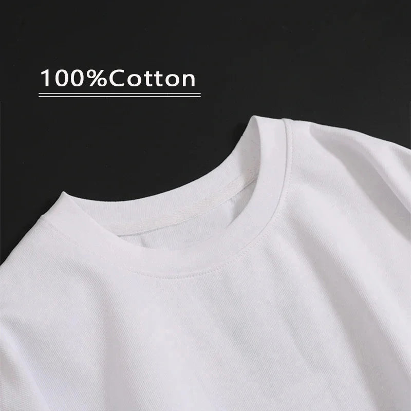 Men Pure Cotton Short Sleeve Loose T-shirt