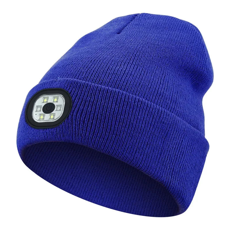 Neue Winter-Strickmütze mit LED-Warmbeleuchtung