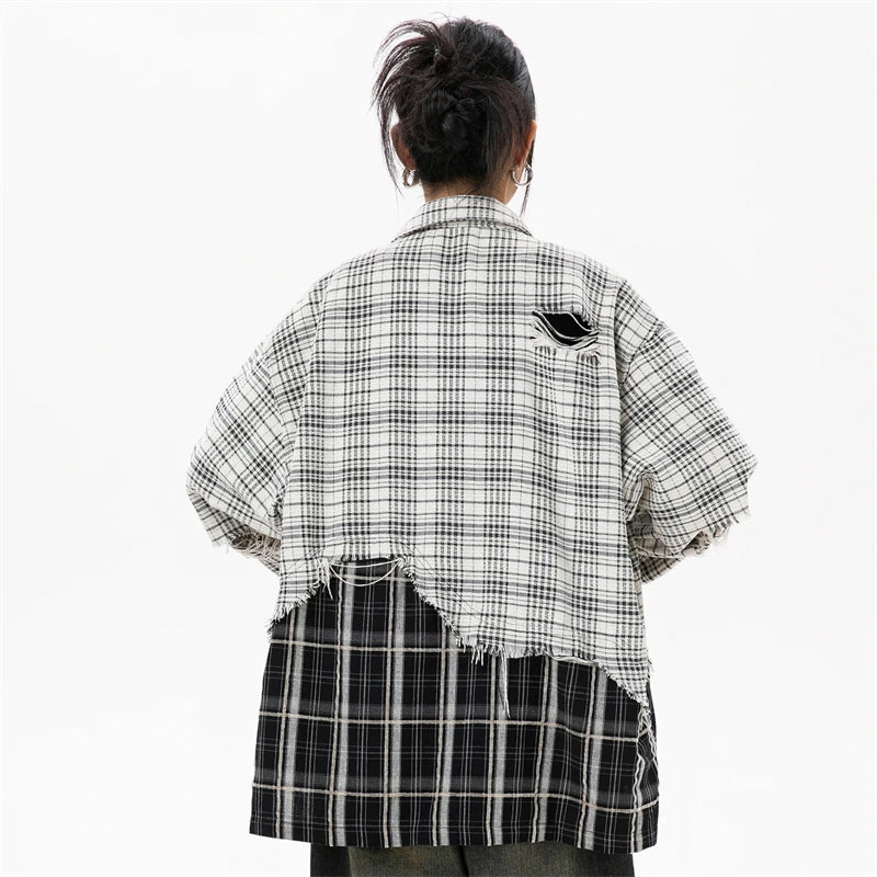 Women Plaid Blouses Korean Style Shirts