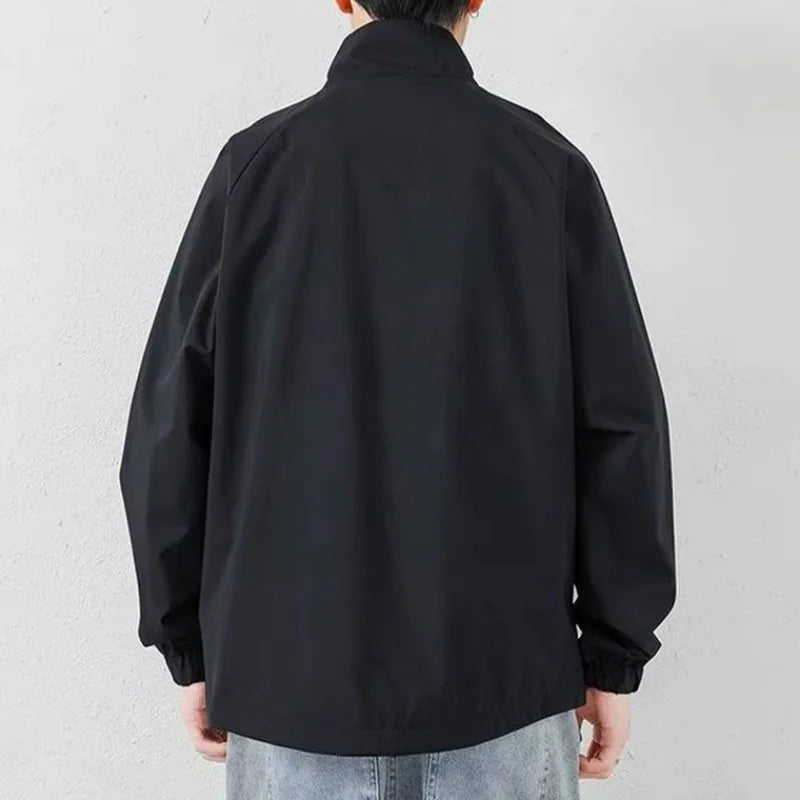 Schwarze Langarm-Jacke mit Kragen für den Herbst für Herren