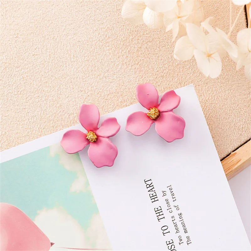Women Double-layers Floral Dangle Earrings