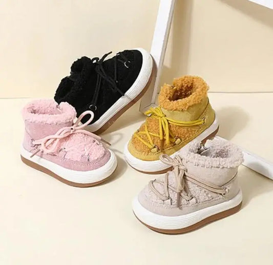 New Warm Plush Rubber Sole Toddler Kids Sneakers