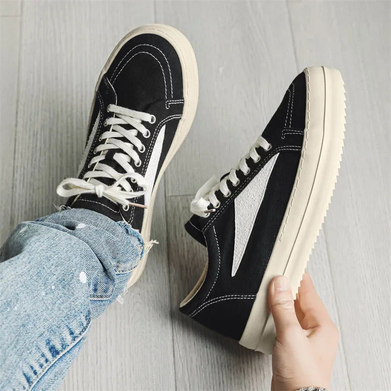 Outdoor Ricks Black Canvas Low Top Shoes