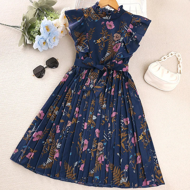 Kids Floral Print Casual Dress